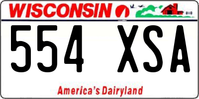 WI license plate 554XSA