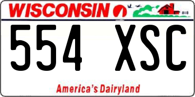 WI license plate 554XSC