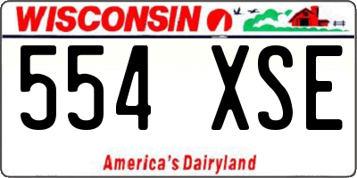 WI license plate 554XSE
