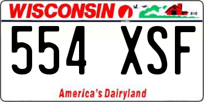 WI license plate 554XSF