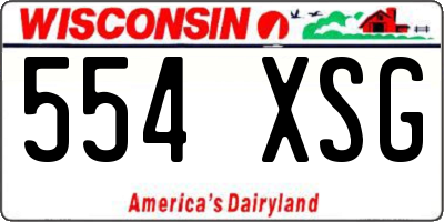 WI license plate 554XSG