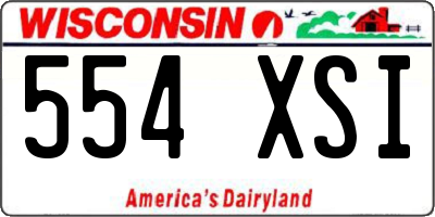 WI license plate 554XSI