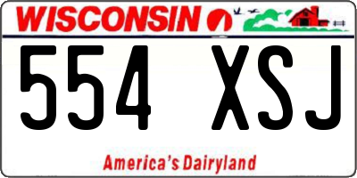 WI license plate 554XSJ