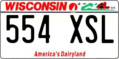 WI license plate 554XSL