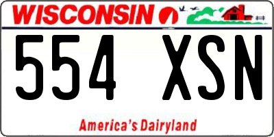 WI license plate 554XSN