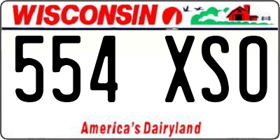 WI license plate 554XSO