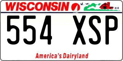 WI license plate 554XSP