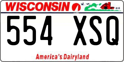 WI license plate 554XSQ