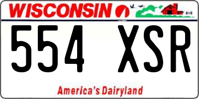 WI license plate 554XSR