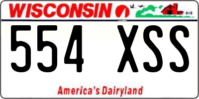 WI license plate 554XSS