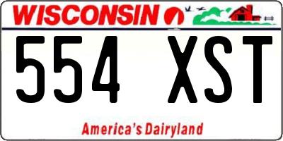 WI license plate 554XST