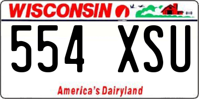 WI license plate 554XSU
