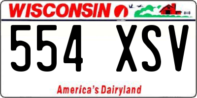 WI license plate 554XSV