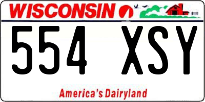 WI license plate 554XSY