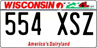 WI license plate 554XSZ