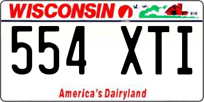 WI license plate 554XTI