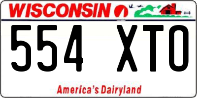 WI license plate 554XTO