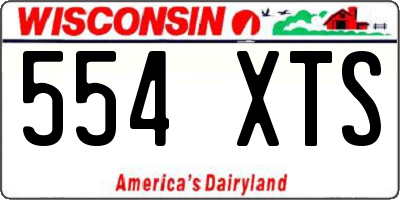 WI license plate 554XTS