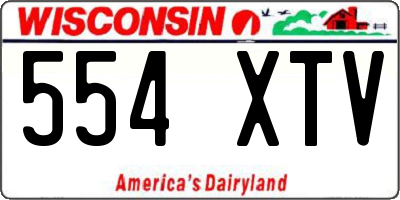 WI license plate 554XTV