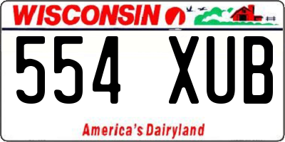 WI license plate 554XUB