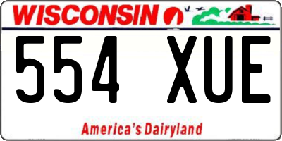WI license plate 554XUE