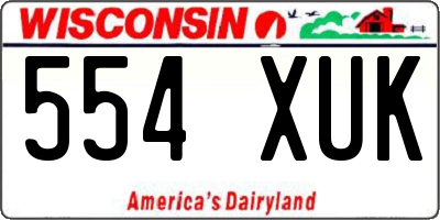 WI license plate 554XUK