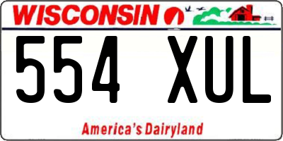 WI license plate 554XUL
