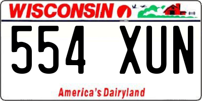 WI license plate 554XUN