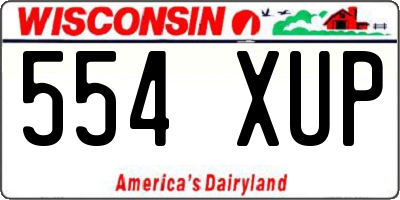 WI license plate 554XUP