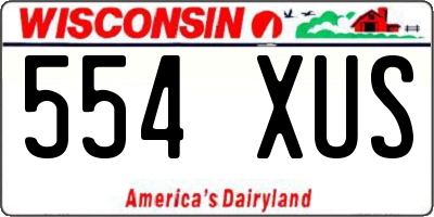 WI license plate 554XUS