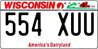 WI license plate 554XUU