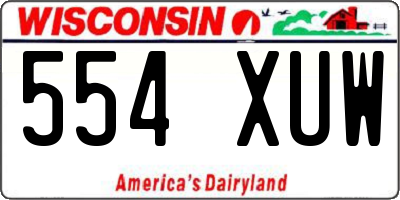 WI license plate 554XUW