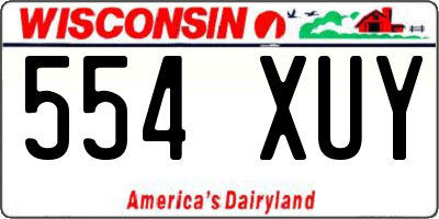 WI license plate 554XUY
