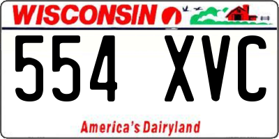 WI license plate 554XVC