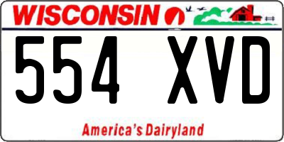 WI license plate 554XVD