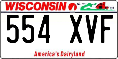 WI license plate 554XVF