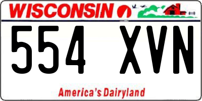 WI license plate 554XVN