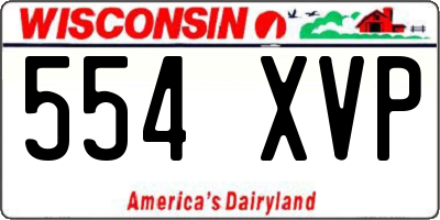 WI license plate 554XVP