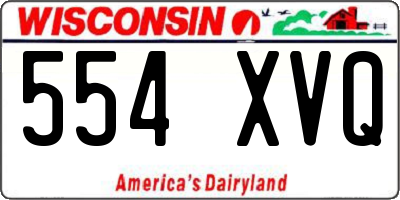 WI license plate 554XVQ