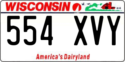 WI license plate 554XVY