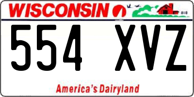 WI license plate 554XVZ
