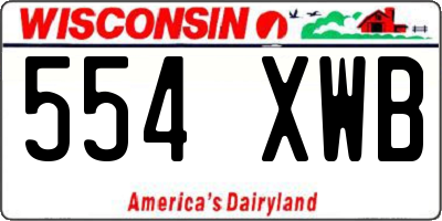 WI license plate 554XWB