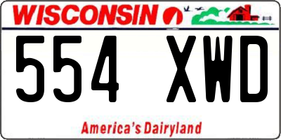 WI license plate 554XWD