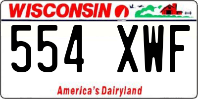 WI license plate 554XWF