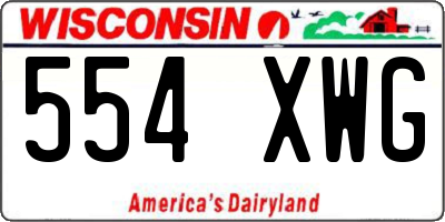 WI license plate 554XWG