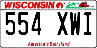 WI license plate 554XWI
