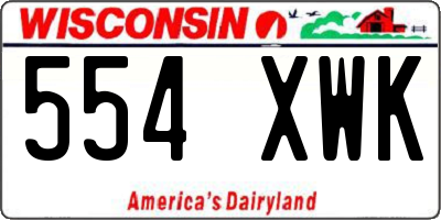 WI license plate 554XWK