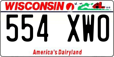 WI license plate 554XWO