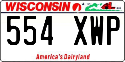 WI license plate 554XWP
