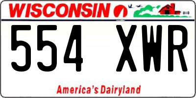 WI license plate 554XWR